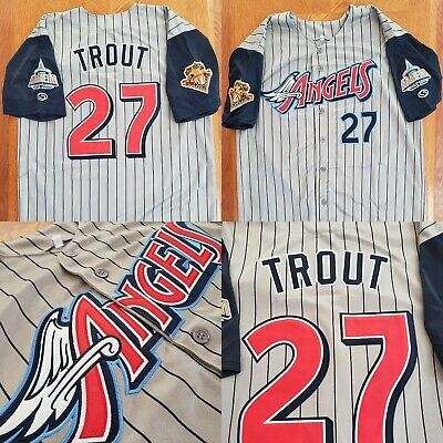 Men Custom MLB Los Angeles Angels #27 Trout white Jerseys